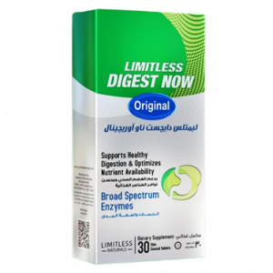 LIMITLESS DIGEST NOW ORIGINAL BROAD SPECTRUM ENZYMES FOR HEALTHY DIGESTION 30 FILM-COATED TABLETS